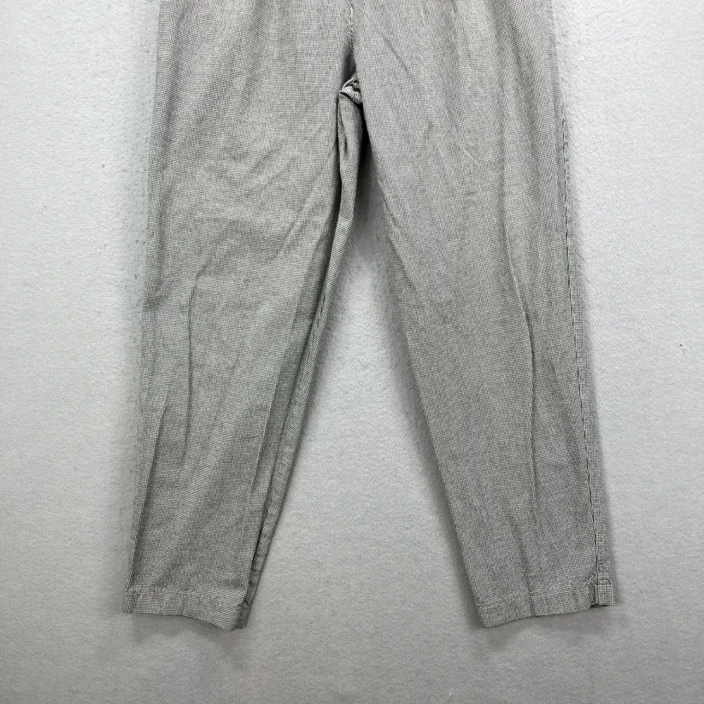 Lee Casuals Pleated Pants Mens 28x30 Black White Houndstooth Acadeimia 90s Retro